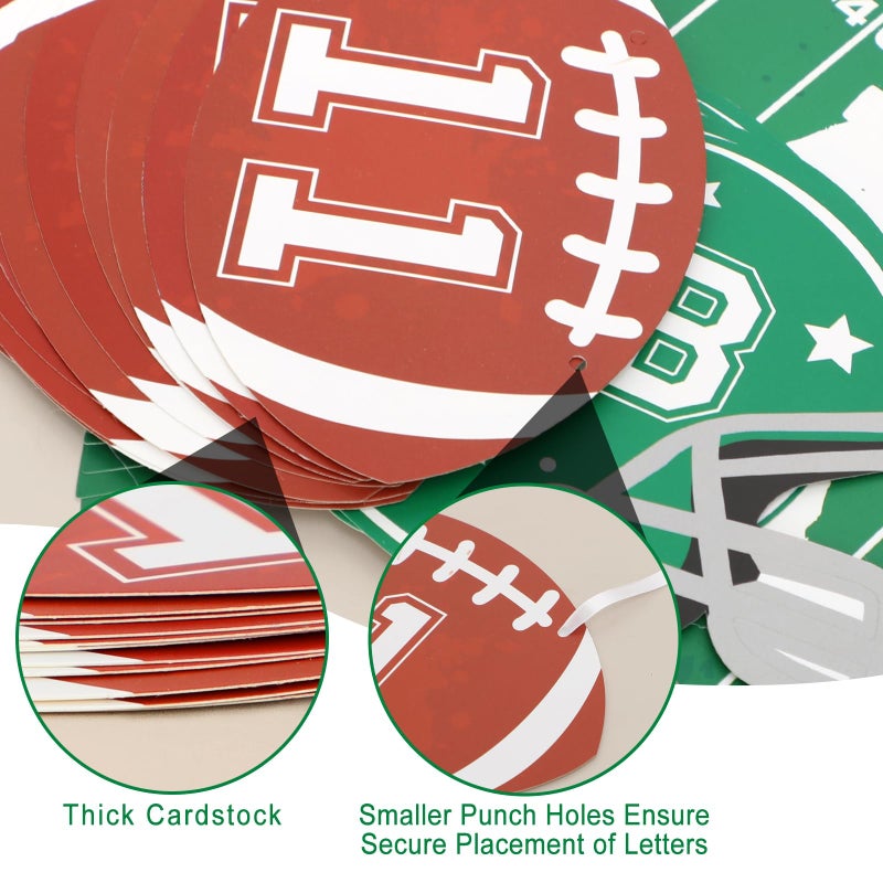 Faisichocalato Football 1st Birthday Banner for Party Decorations, Football Theme Monthly Milestone Photo Banner, My Rookie Year First Birthday Celebration Super Bowl Party Supplies - Image 3